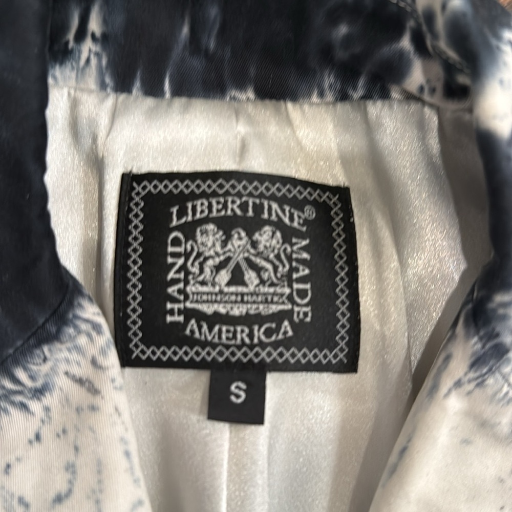 Libertine Black & White Tie-Dye Notch Lapel Blazer - Picture 2 of 4